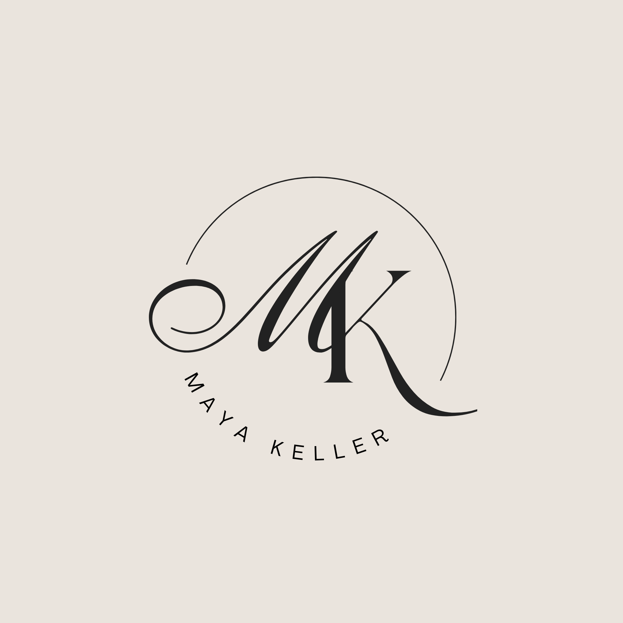 Black and Beige Minimal Personal MK Initials Logo