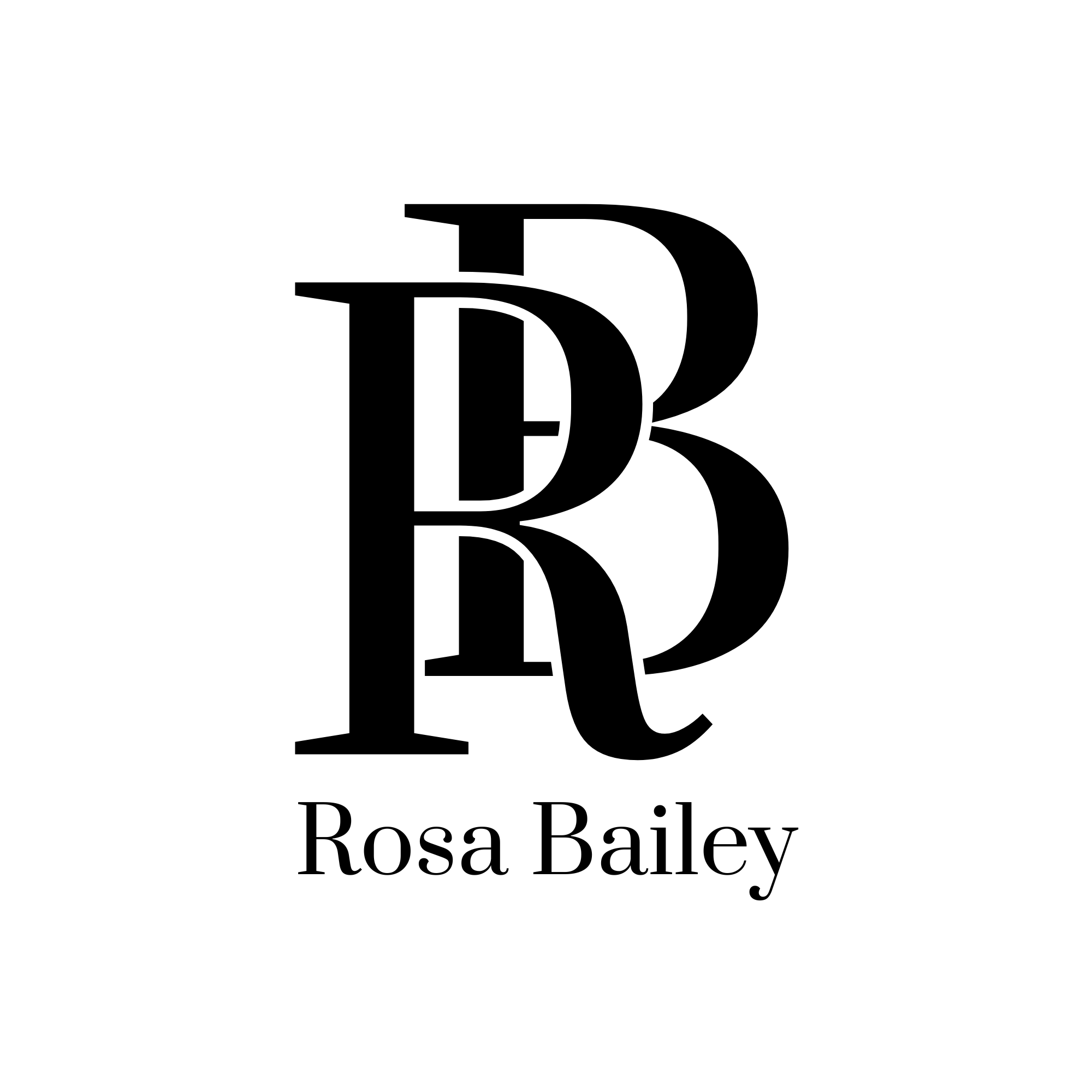 Black and White Minimalist Monogram Initials Logo